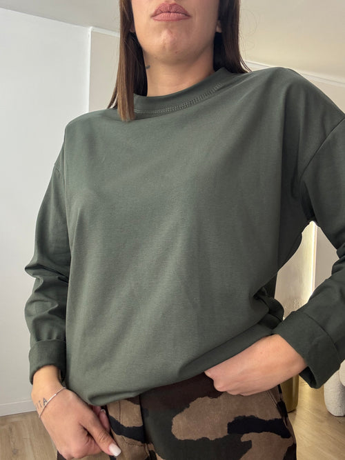 T - shirt manica lunga spalline