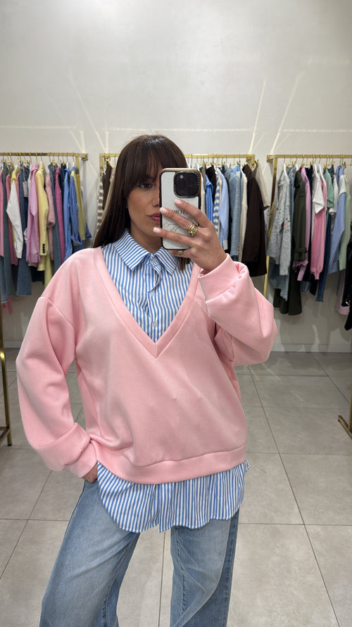 Maglia con finta camicia