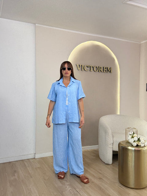 Coordinato set pantalone e camicia