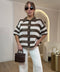 Cardigan in filo rigato