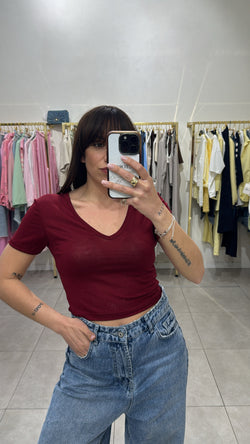 Maglia second skin scollo a V