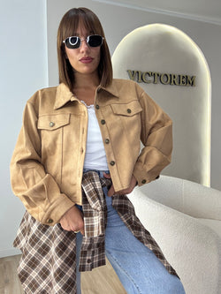 Jacket tweed con bottoni