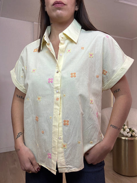 Camicia mezza manica fiorellini