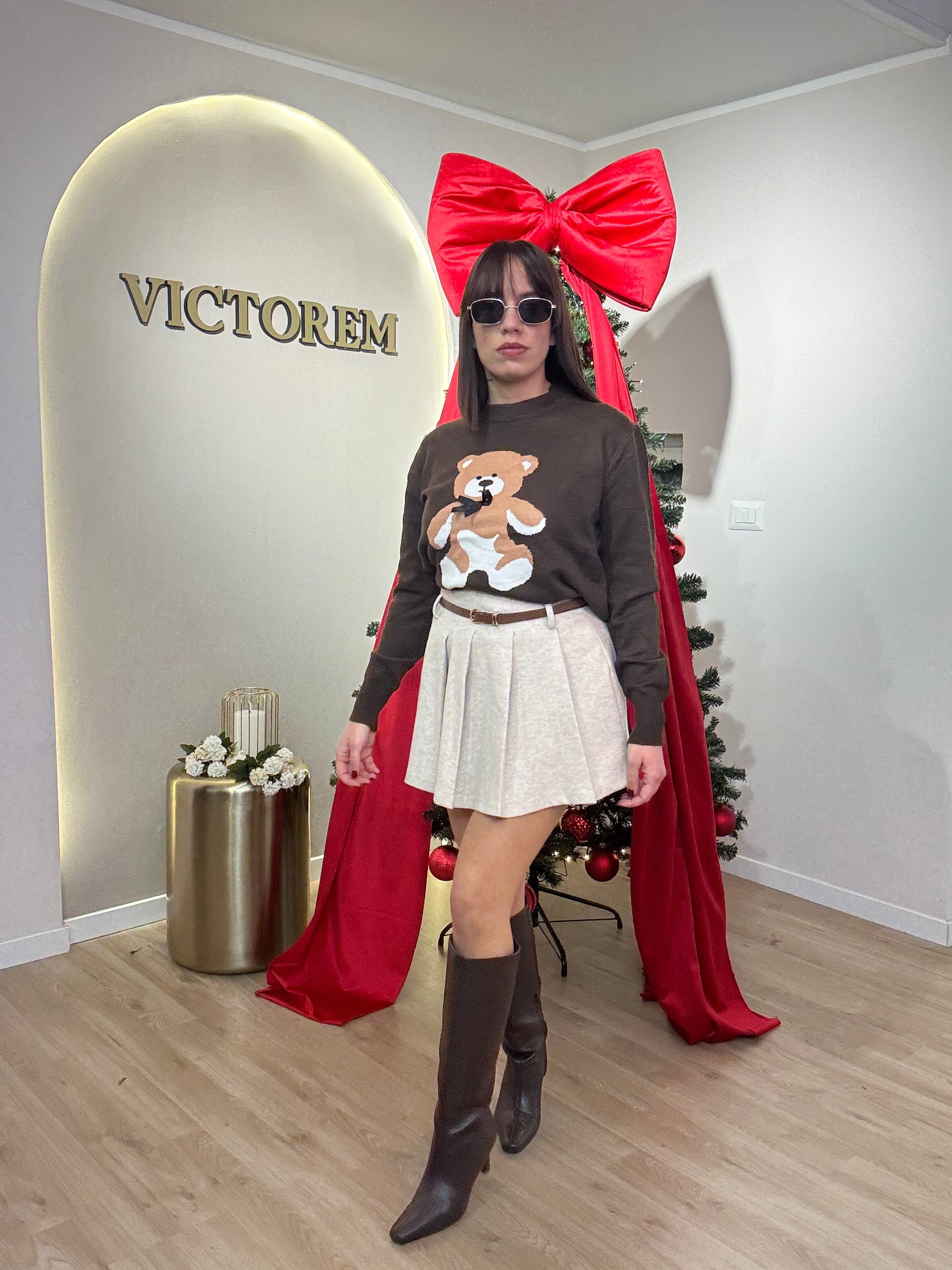 Mini gonna plissè con cinta