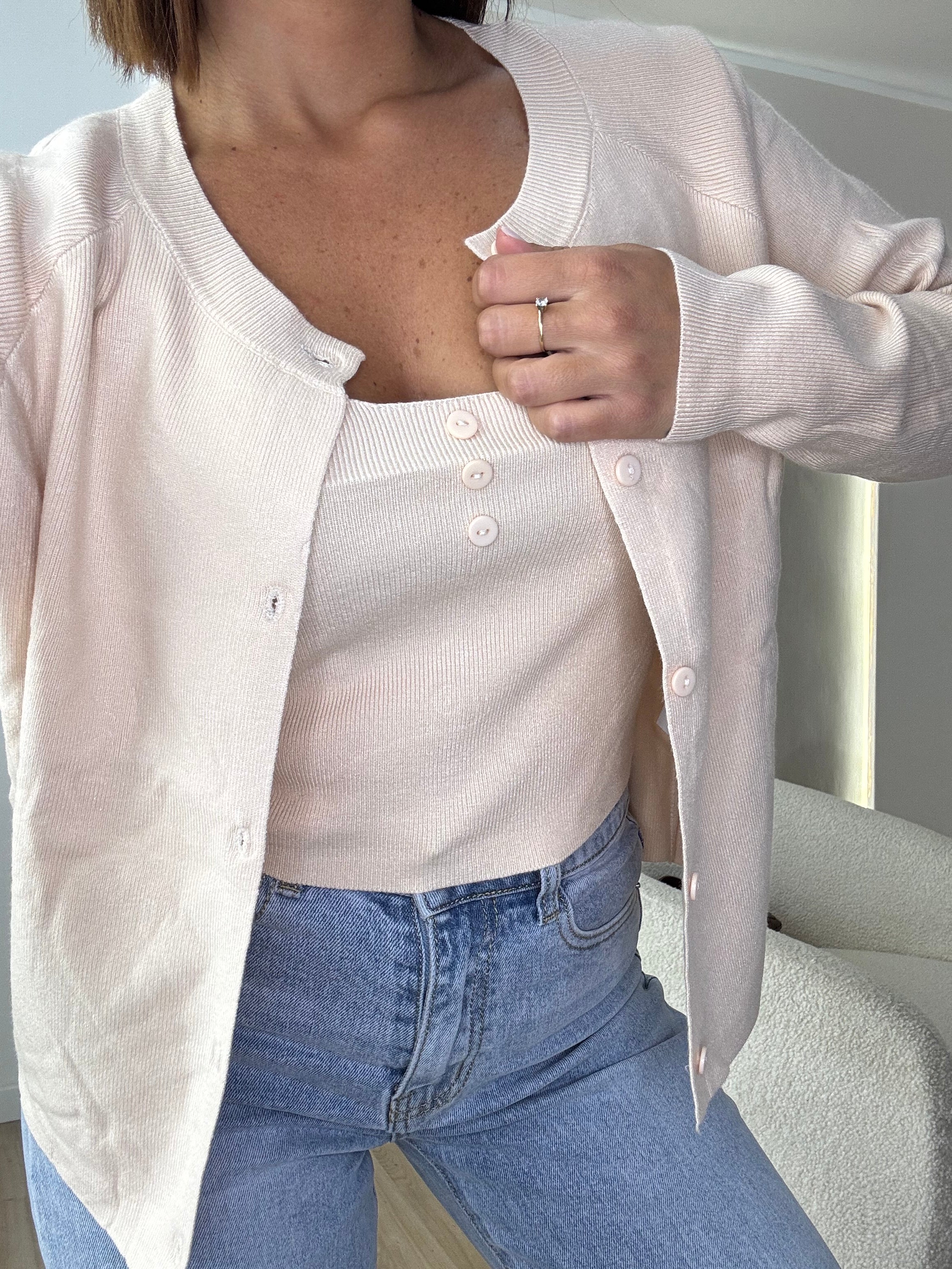 Twinset top e cardigan