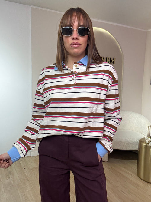 Polo in filo righe