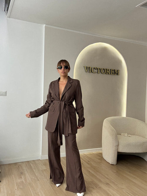Tailleur Kimono gessato