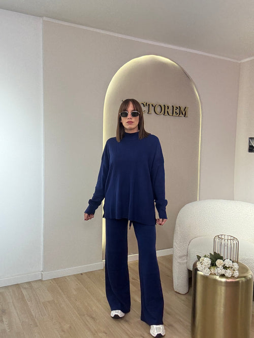 Coordinato lana rasata mezzo collo