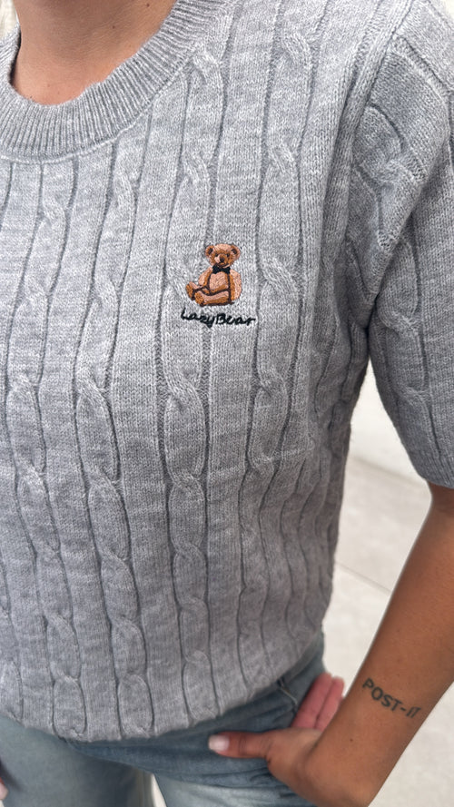 Maglia treccia con Teddy