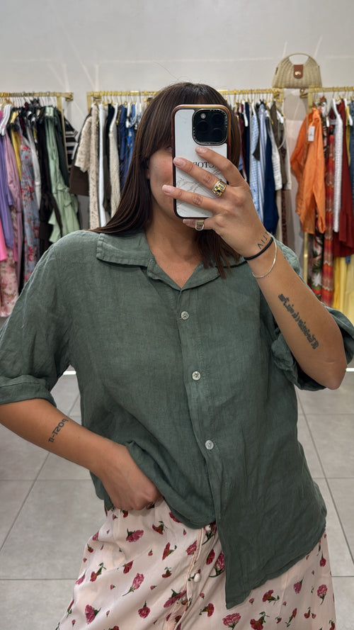 Camicia 100 % Lino mezza manica