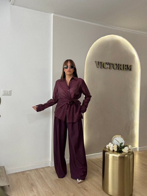 Pantalone palazzo con pence