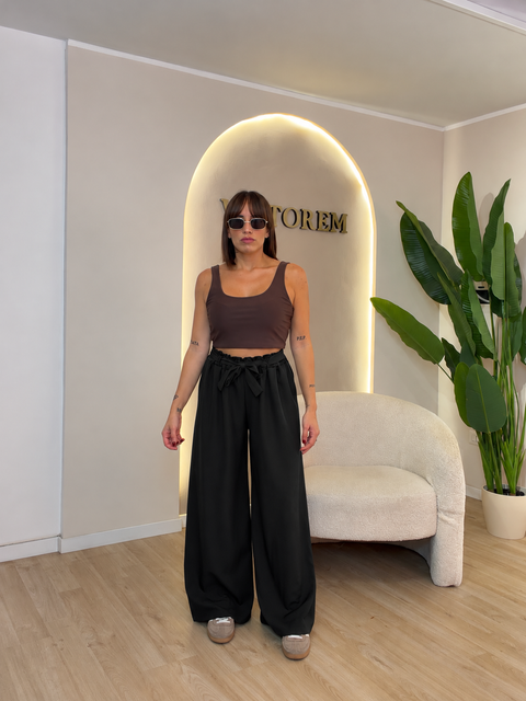 Pantalone palazzo con cinta