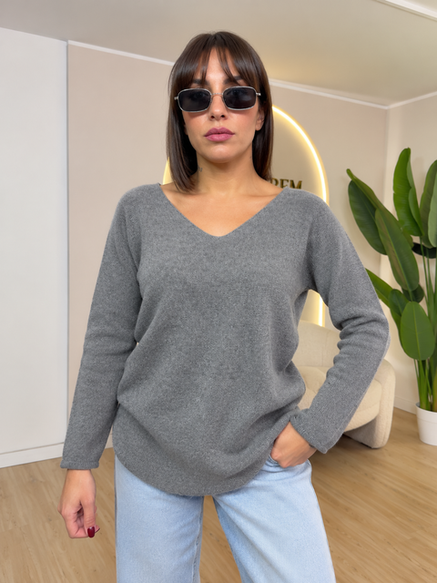 Maglia lana rasata basic