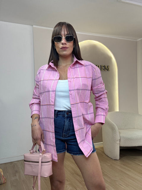 Camicia quadri rosa