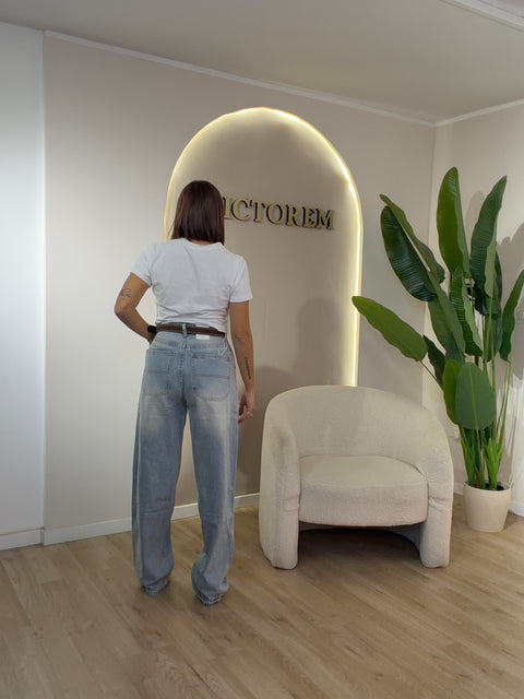 Jeans lungo tasca a filo
