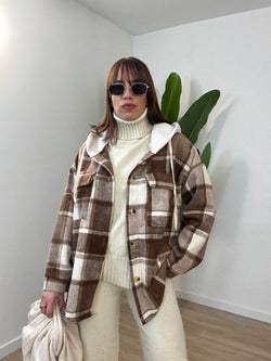 Camicia quadri con cappuccio