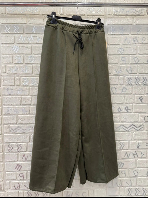 Pantalone tessuto camoscio