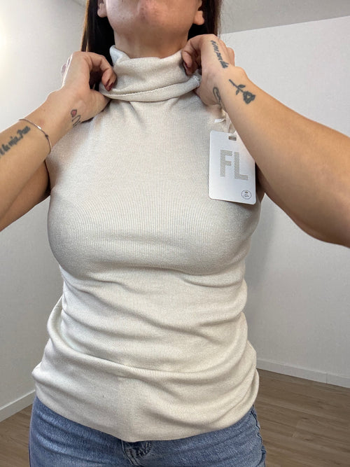 Maglia collo alto giro manica