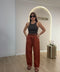 Pantalone in cotone con cinta