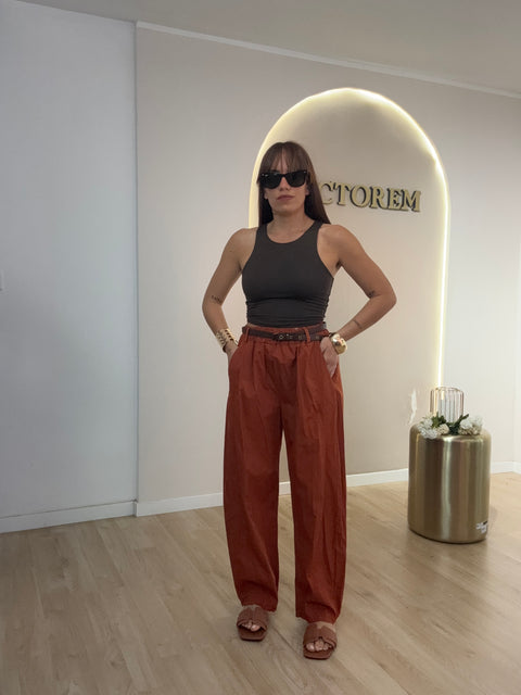 Pantalone in cotone con cinta