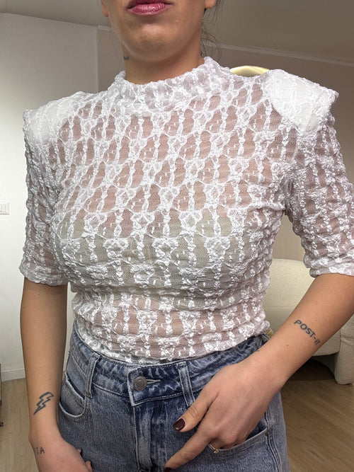 Body in pizzo con spalline