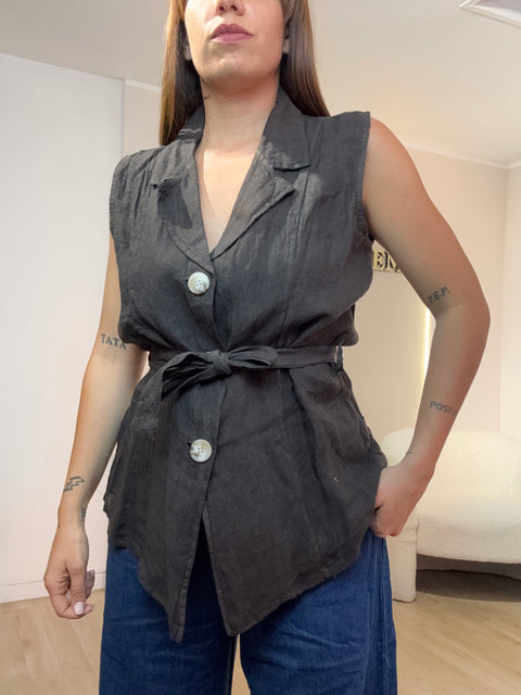 Gilet 100 % lino