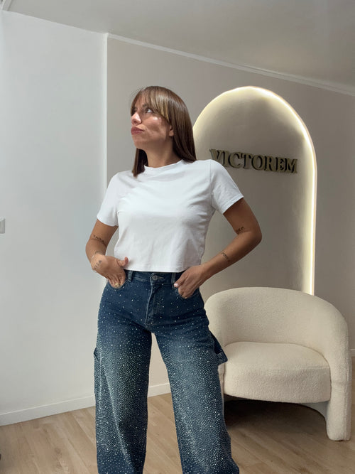 Jeans strass ballo