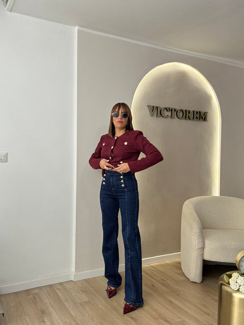 Jeans bottoni oro