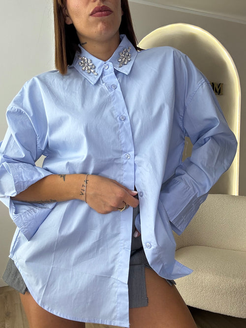 Camicia collo strass
