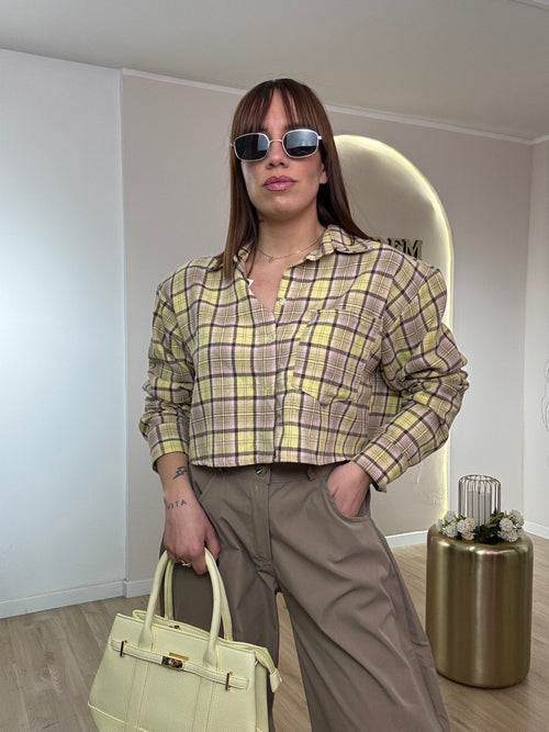 Camicia a quadri con spallina