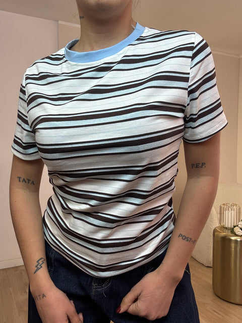 Maglia mezza manica riga