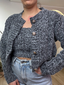 Twinset con bottoni gold