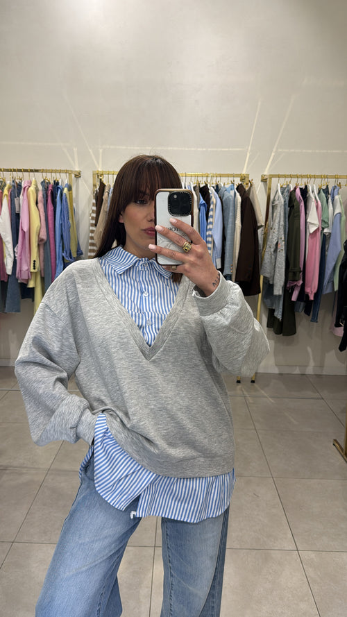 Maglia con finta camicia