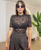 Body con spallina contrasti velluto