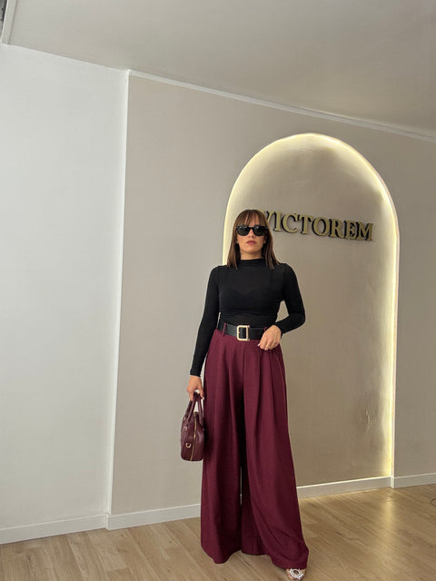Pantalone ampio con cinta - Victorem