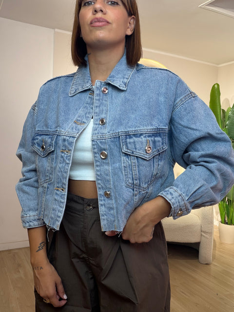 Giubbino denim crop