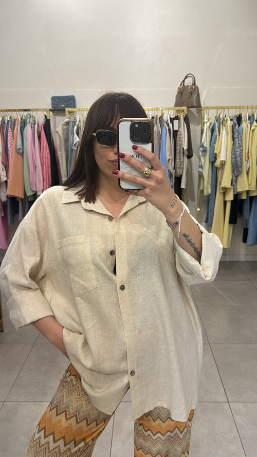 Camicia simil lino bottini