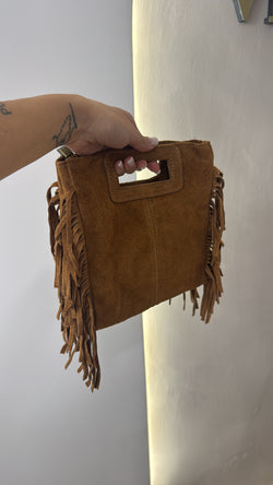 Borsa frange suede con tracolla