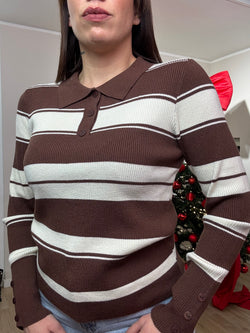 Maglia polo a costine