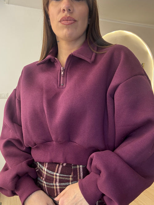 Felpa in pile con zip