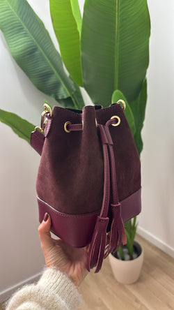 Secchiello camoscio e vera pelle