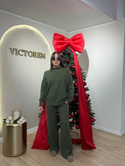 Coordinato lana rasata mezzo collo