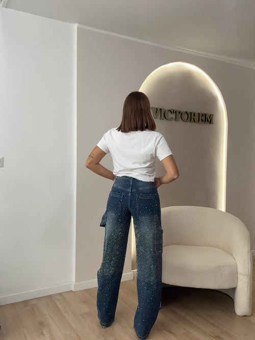 Jeans strass ballo