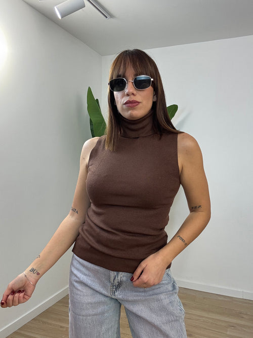 Maglia collo alto giro manica