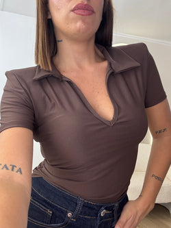 Body in lycra con colletto