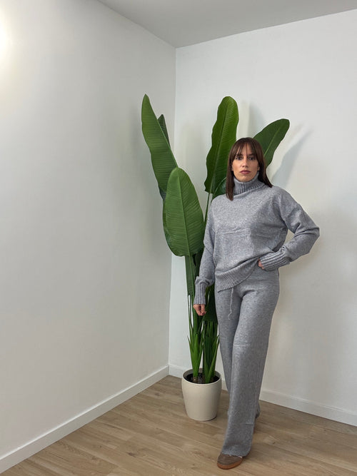 Coordinato lana rasata collo alto