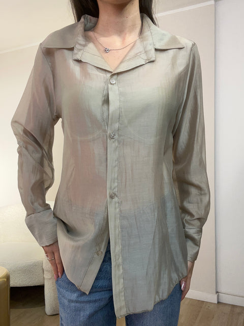 Camicia velata manica lunga