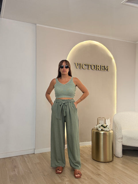 Pantalone low cost  con cinta