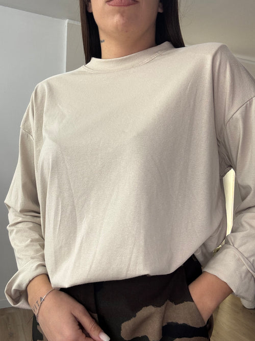 T - shirt manica lunga spalline