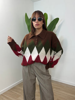 Maglia polo rombi top quality